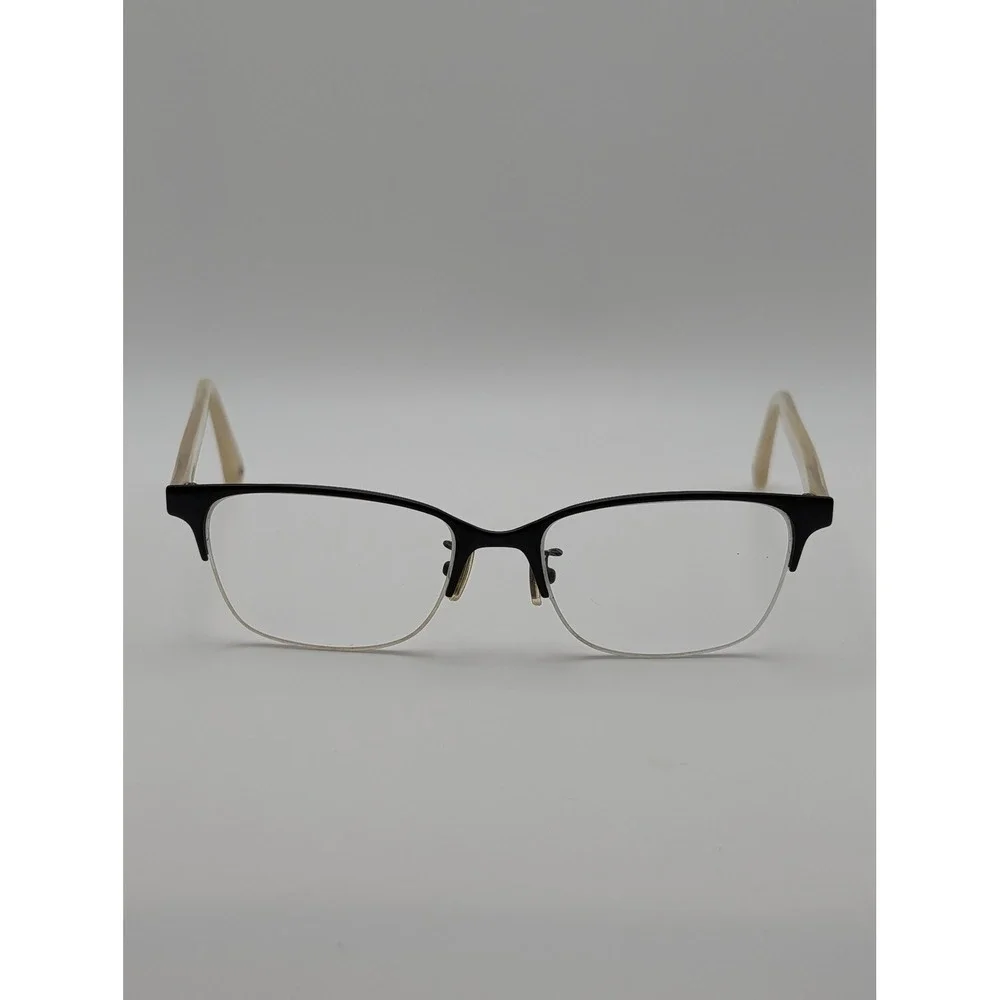 Coach HC5047 Evie Eyeglass Frames Only Satin Black Cream Semi-Rimless Women